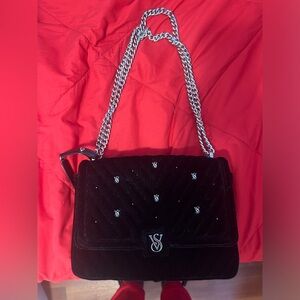 Victoria’s Secret Black N Silver Shiny Purse
